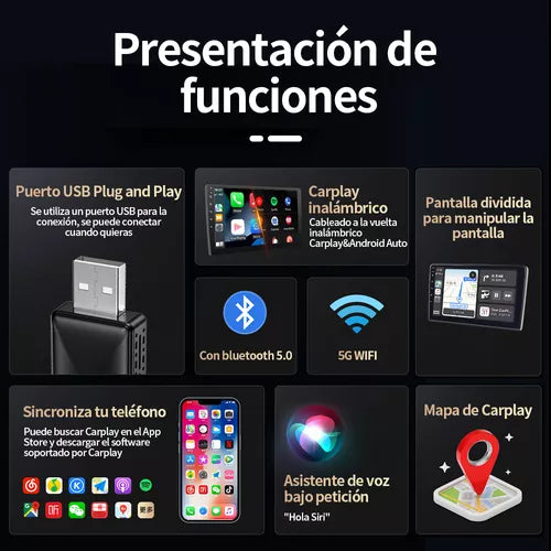 📌 Adaptador Inalámbrico 2 en 1 – Convierte tu Auto en un Smart Car 🚗📱